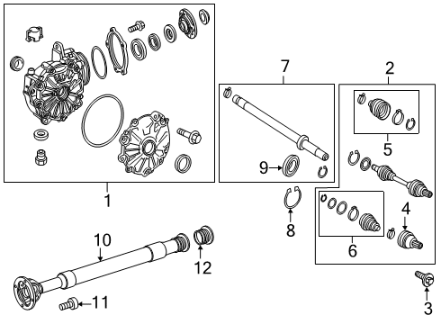 2020 Mercedes-Benz S560 Carrier & Front Axles Diagram 1