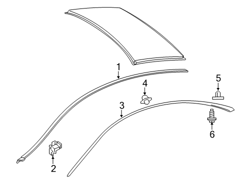 2021 Mercedes-Benz S560 Exterior Trim - Roof Diagram