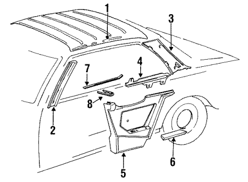 Belt Molding Diagram for 123-692-01-82