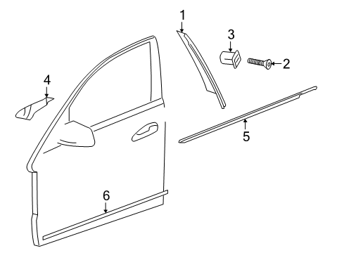 2015 Mercedes-Benz E400 Exterior Trim - Front Door Diagram