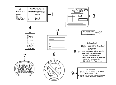 2003 Mercedes-Benz G500 Information Labels Diagram