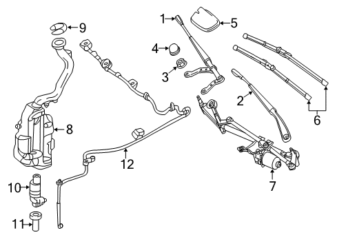 2016 Mercedes-Benz B250e Windshield - Wiper & Washer Components Diagram