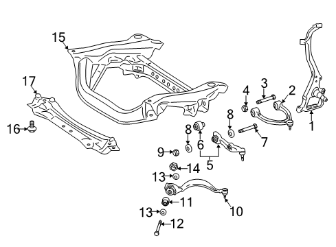 2012 Mercedes-Benz CL550 Front Suspension, Control Arm, Stabilizer Bar Diagram 1