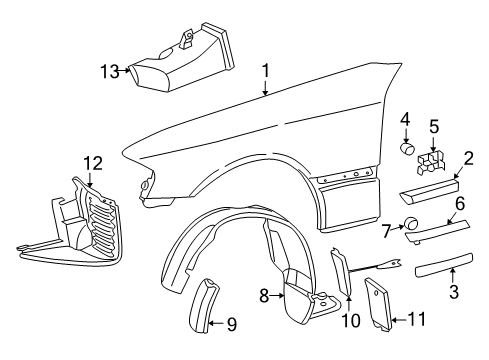 Upper Molding Diagram for 202-690-79-62-9999