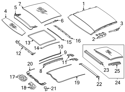 Sunshade Diagram for 205-780-58-00-64-9F67