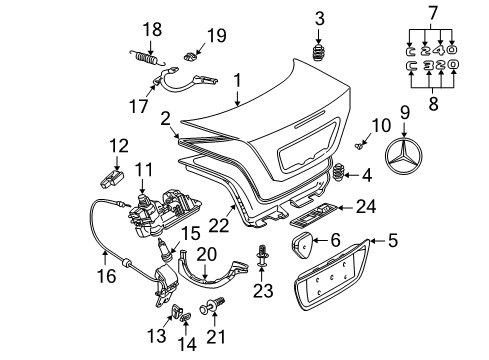 2007 Mercedes-Benz C280 Trunk Lid Diagram