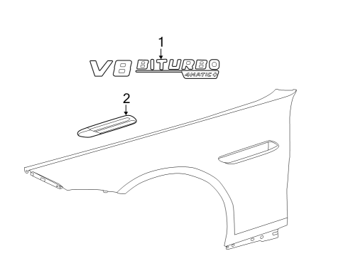 2023 Mercedes-Benz SL63 AMG Exterior Trim - Fender Diagram