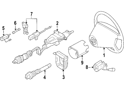 2003 Mercedes-Benz E55 AMG Steering Column & Wheel, Steering Gear & Linkage Diagram 1