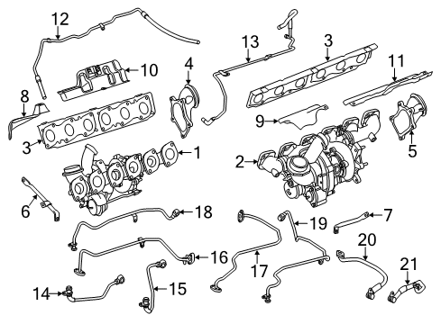 2014 Mercedes-Benz CL65 AMG Turbocharger, Engine Diagram