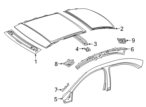 2022 Mercedes-Benz A220 Roof & Components Diagram