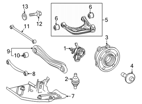 2024 Mercedes-Benz GLE63 AMG S Rear Suspension Diagram 1