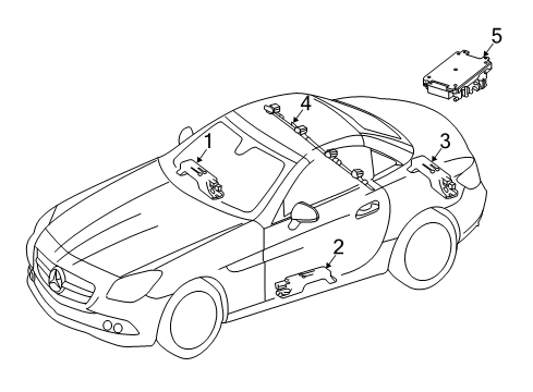 2015 Mercedes-Benz SLK55 AMG Keyless Entry Components Diagram