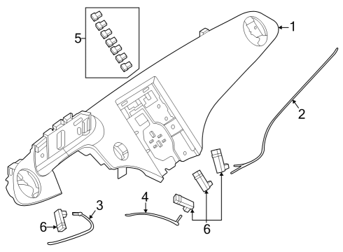 2024 Mercedes-Benz EQS 450+ SUV Cluster & Switches, Instrument Panel Diagram 5