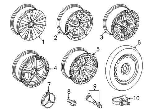 2023 Mercedes-Benz EQS 450+ Wheels Diagram 2