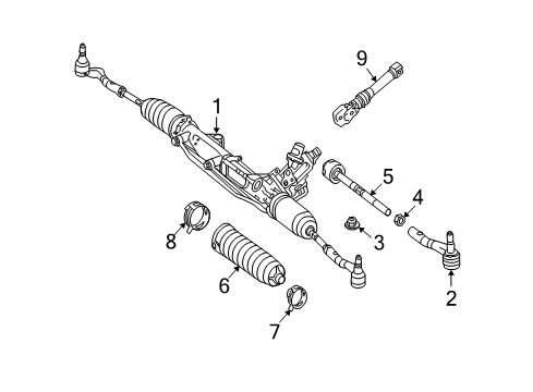 2010 Mercedes-Benz C63 AMG Steering Column & Wheel, Steering Gear & Linkage Diagram 3