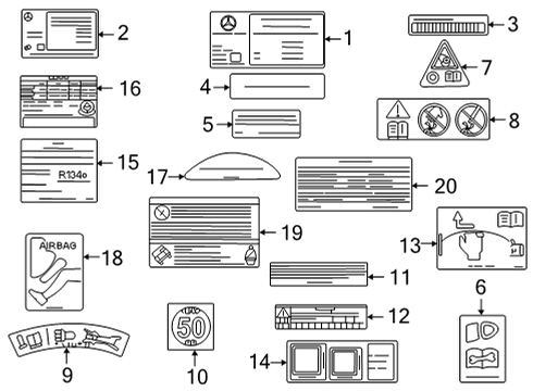 2021 Mercedes-Benz GLS580 Information Labels