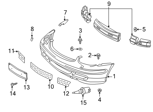 Bumper Cover Diagram for 170-885-11-25-9999