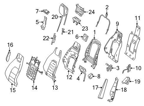 2014 Mercedes-Benz E550 Front Seat Components Diagram 1