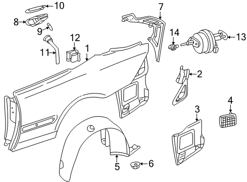 2001 Mercedes-Benz CL500 Quarter Panel & Components