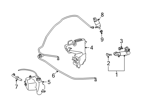 Washer Reservoir Diagram for 211-860-21-60