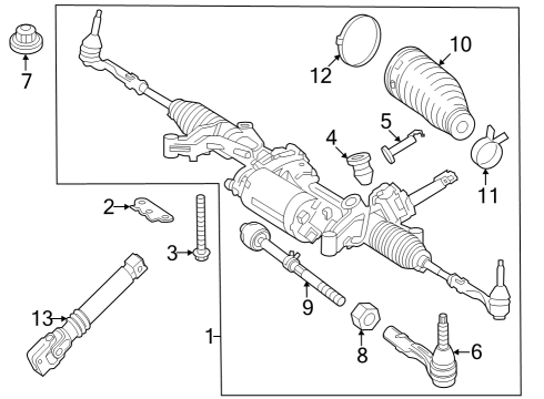 Steering Column Upper Bolt Diagram for 000000-008935