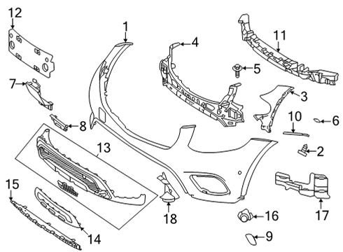 2020 Mercedes-Benz GLC300 Bumper & Components - Front Diagram 4