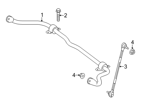 2022 Mercedes-Benz CLA45 AMG Stabilizer Bar & Components - Front Diagram