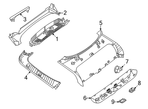 Trim Cover Diagram for 297-694-21-00