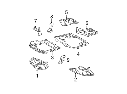 2002 Mercedes-Benz S600 Splash Shields Diagram