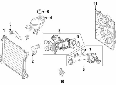 2016 Mercedes-Benz SLK300 Radiator & Components, Water Pump, Cooling Fan Diagram 2