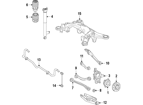 2011 Mercedes-Benz E550 Rear Suspension, Control Arm Diagram 6