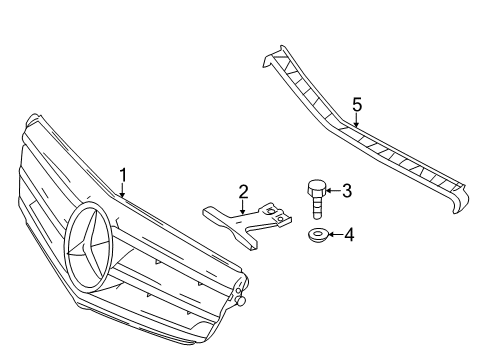 2014 Mercedes-Benz C63 AMG Front Bumper - Grille & Components Diagram 3