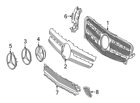 2016 Mercedes-Benz GLA45 AMG Grille & Components Diagram 2