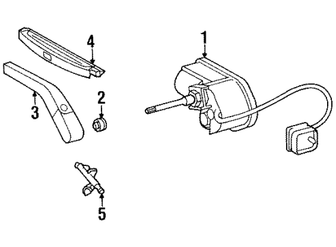 1994 Mercedes-Benz E320 Wiper & Washer Components Diagram