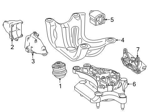 Transmission Mount Diagram for 447-241-01-13