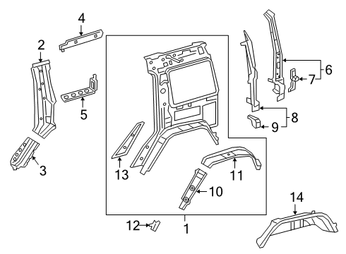 2019 Mercedes-Benz G550 Inner Structure - Quarter Panel Diagram