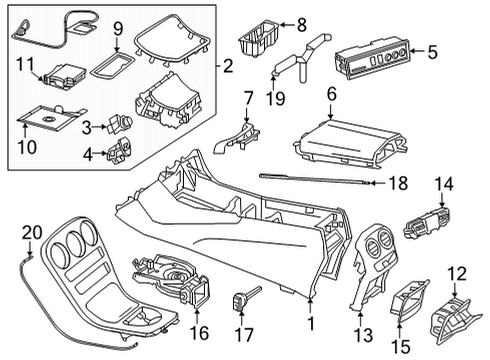 Storage Compart Tray Diagram for 205-683-01-91