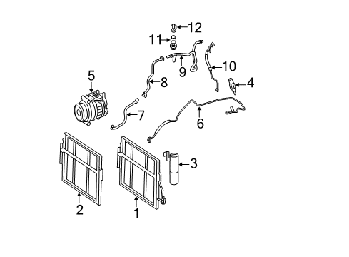 2011 Mercedes-Benz CL600 A/C Condenser, Compressor & Lines Diagram