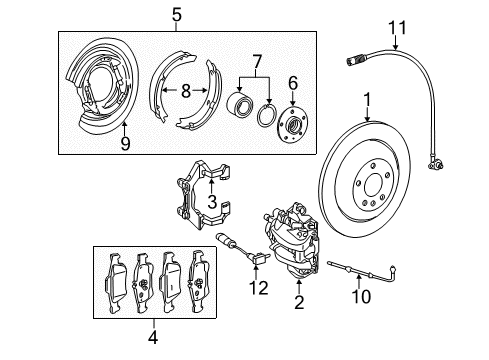 2007 Mercedes-Benz R350 Brake Components, Brakes Diagram 2