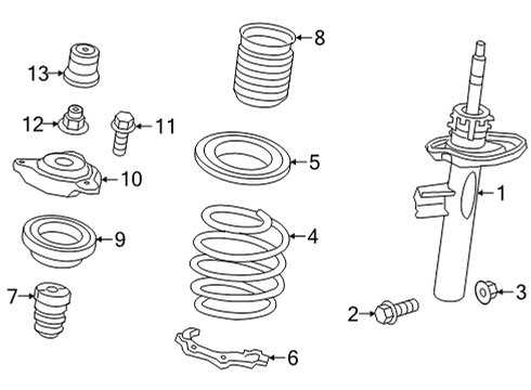 2021 Mercedes-Benz GLB35 AMG Struts & Components - Front Diagram