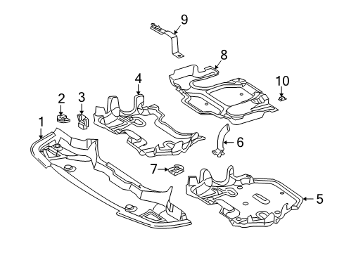 2008 Mercedes-Benz CLS63 AMG Splash Shields Diagram