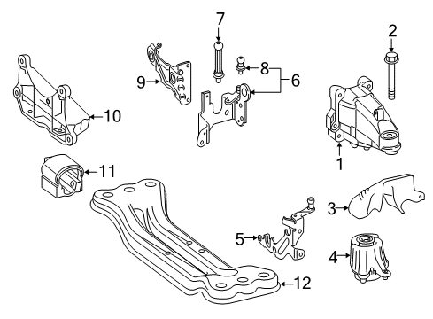 2020 Mercedes-Benz E350 Engine & Trans Mounting Diagram 2