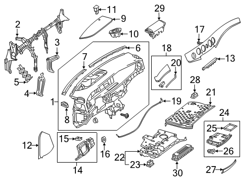 Interior Lamp Diagram for 222-825-03-10-64