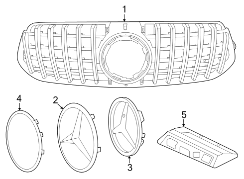 2023 Mercedes-Benz GLE53 AMG Grille & Components Diagram 2