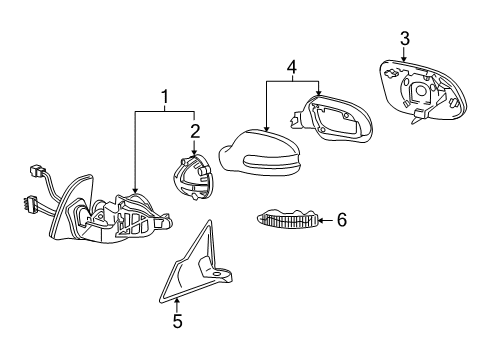 2003 Mercedes-Benz SL500 Outside Mirrors Diagram