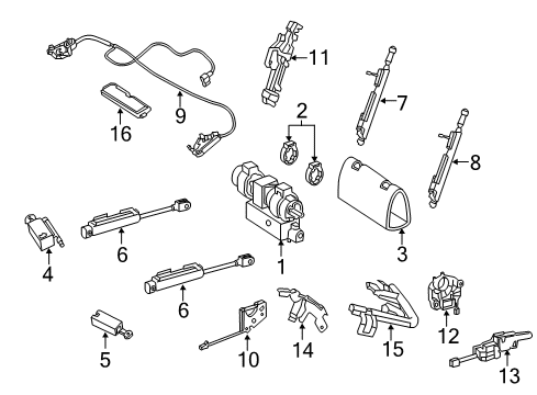 2013 Mercedes-Benz SLK350 Convertible Top Diagram 3