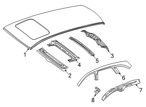 2022 Mercedes-Benz E450 Roof & Components Diagram 2