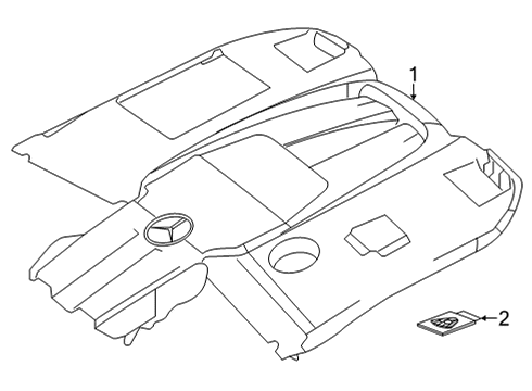 2023 Mercedes-Benz GLS63 AMG Engine Appearance Cover Diagram