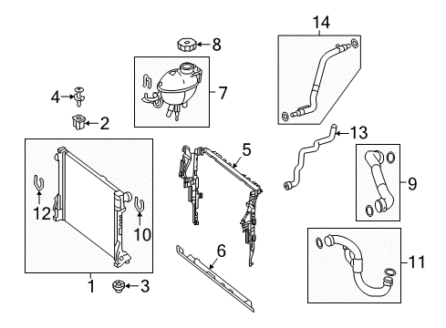 2015 Mercedes-Benz E400 Radiator & Components Diagram 1