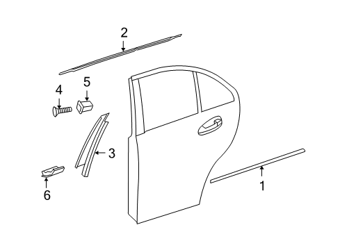 2012 Mercedes-Benz C250 Exterior Trim - Rear Door Diagram